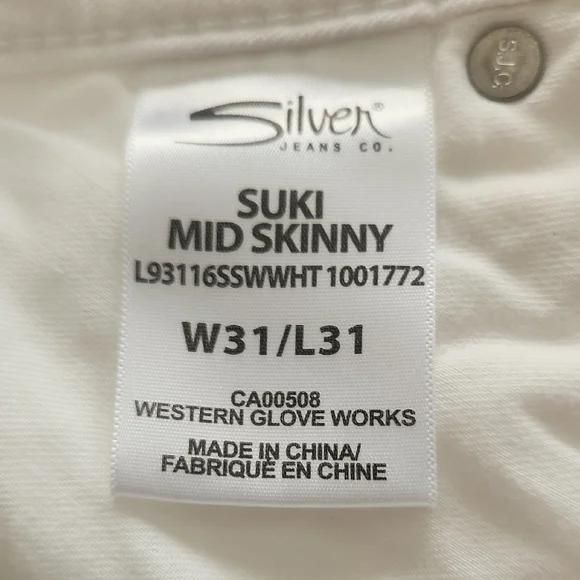 Silver Jeans White Suki Slim Jeans - Picture 9 of 9